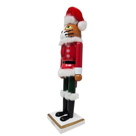 Cat Christmas Santa Wood 13" Nutcracker - Picture 2 of 5